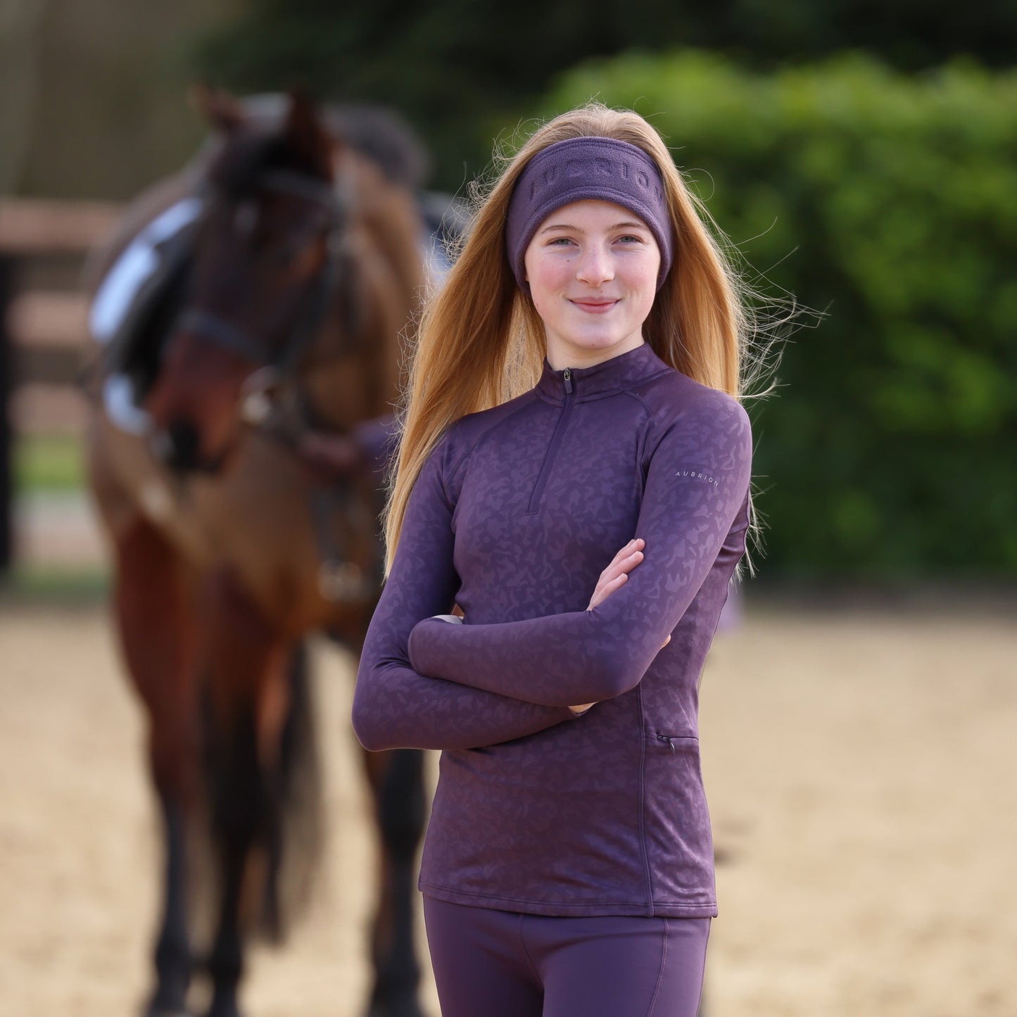 Aubrion Purple Base Layer - Young Rider