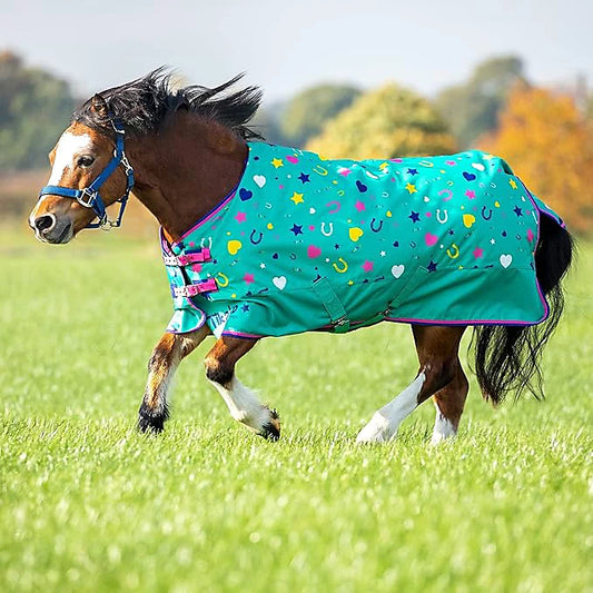 Tikaboo Sunny Shetland Standard-Neck Horse Turnout Rug Turquoise