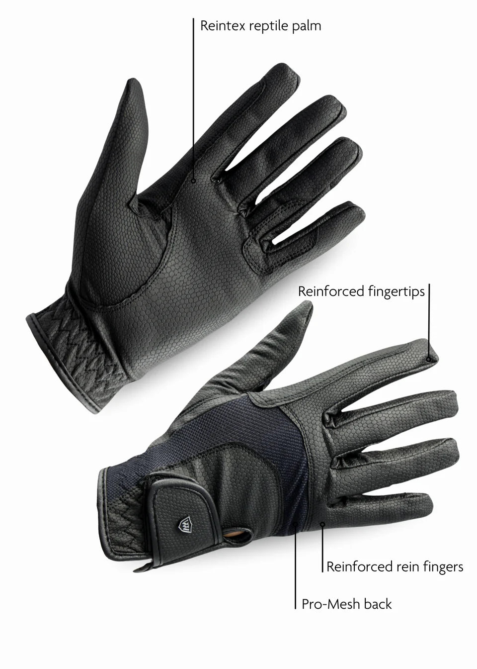 REINTEX MESH RIDING GLOVE | BLACK